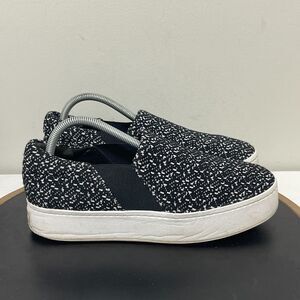 Vince Warren Shoes Women‎ 9.5M Black Knit Platform Slip On Sneaker Loafer Casual